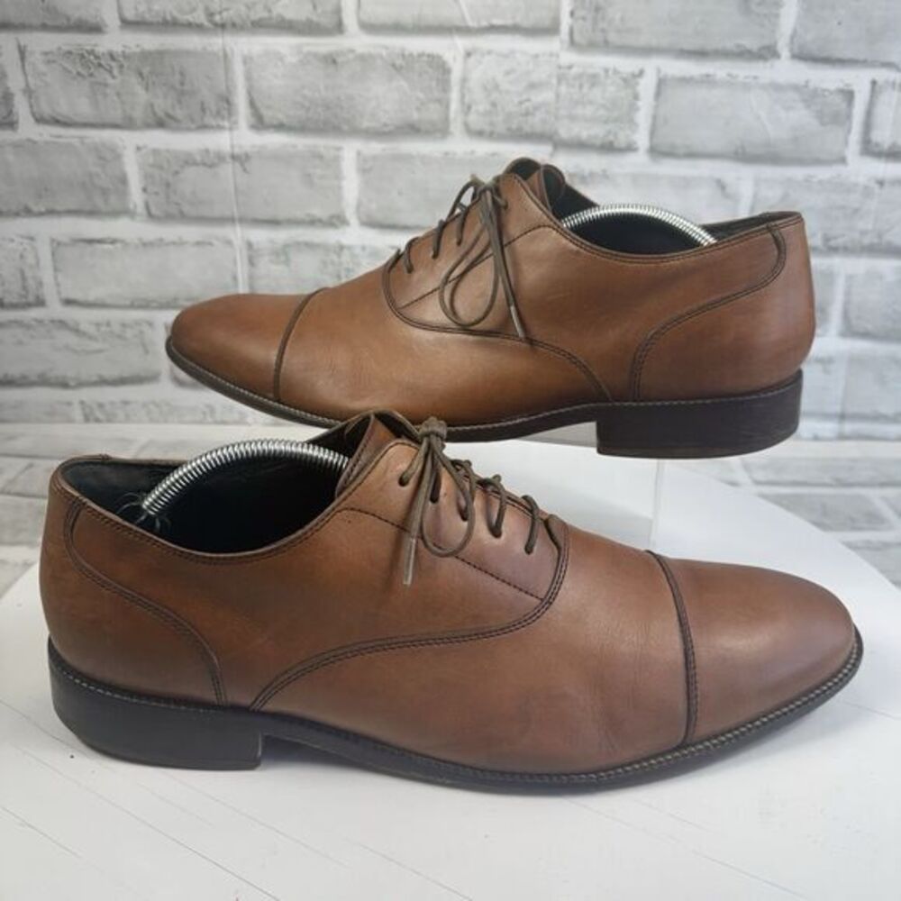 Cole Haan Hawthorne Men's Size 12 Brown Leather Cap Toe Oxford Dress Shoes